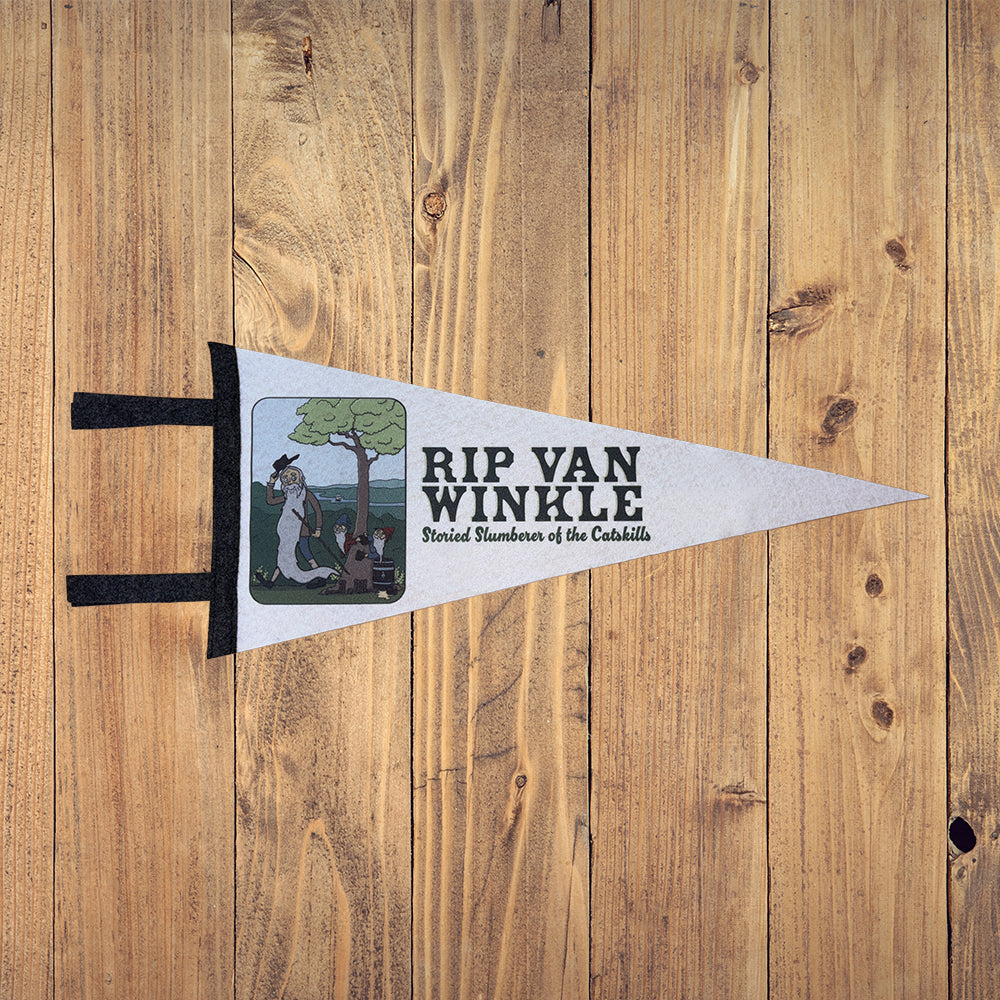 Rip Van Winkle Catskill Mountains Pennant - Hudson Valley Literary Legend