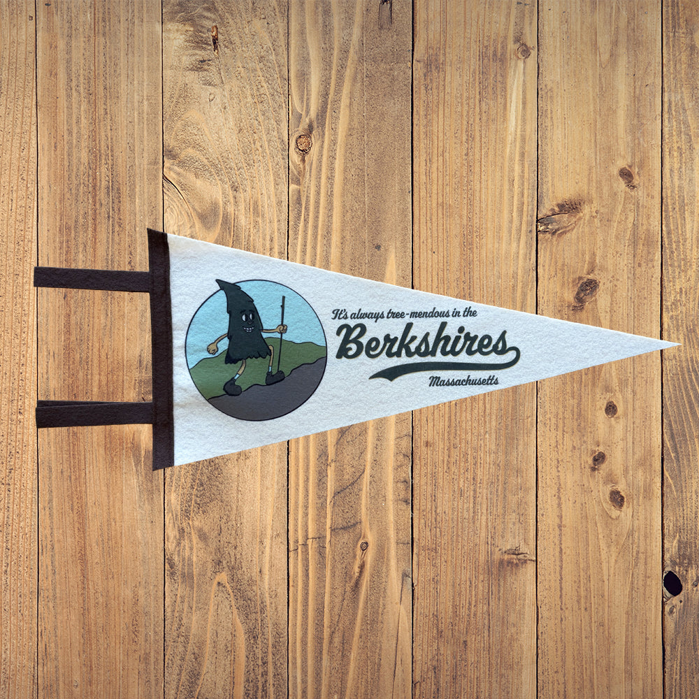 Berkshires Pennant - Hiking Themed Retro Berkshires MA Gift and Souvenir