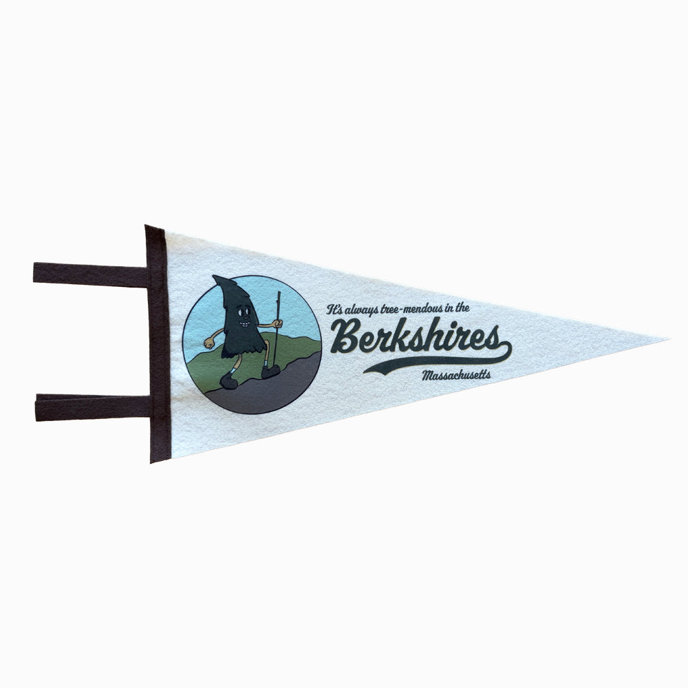 Berkshires Pennant - Hiking Themed Retro Berkshires MA Gift and Souvenir