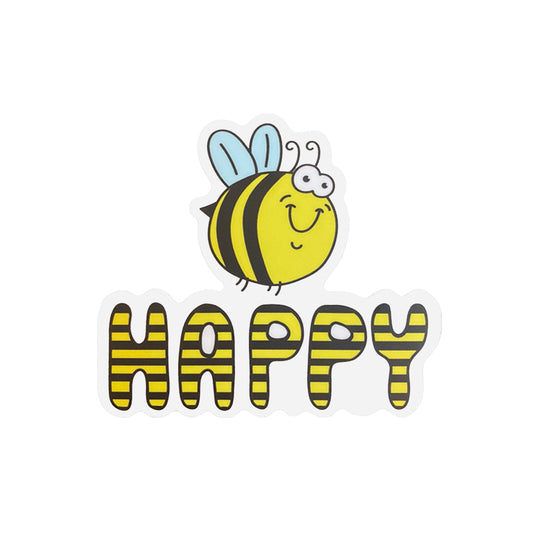 Cute Punny Bee Happy Sticker - Fun Positivity Sticker