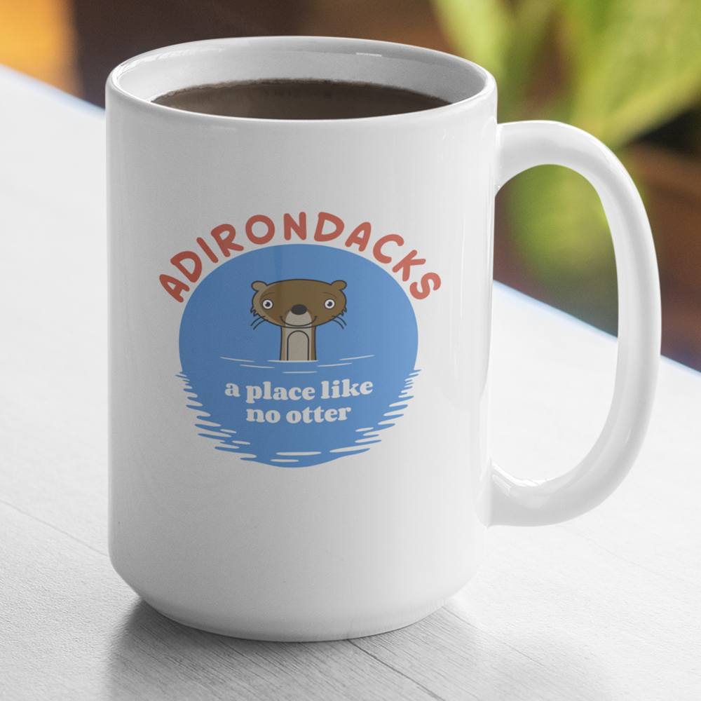 15 oz. Adirondack Humorous Otter Illustration Ceramic Mug