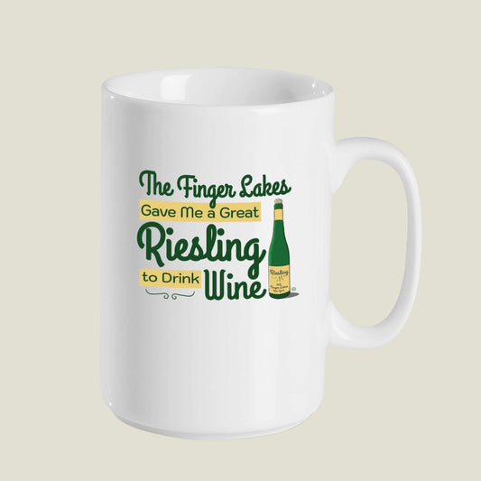 15 oz. Finger Lakes Wine Themed Ceramic Mug - Fun Finger Lakes Wine Gift Idea