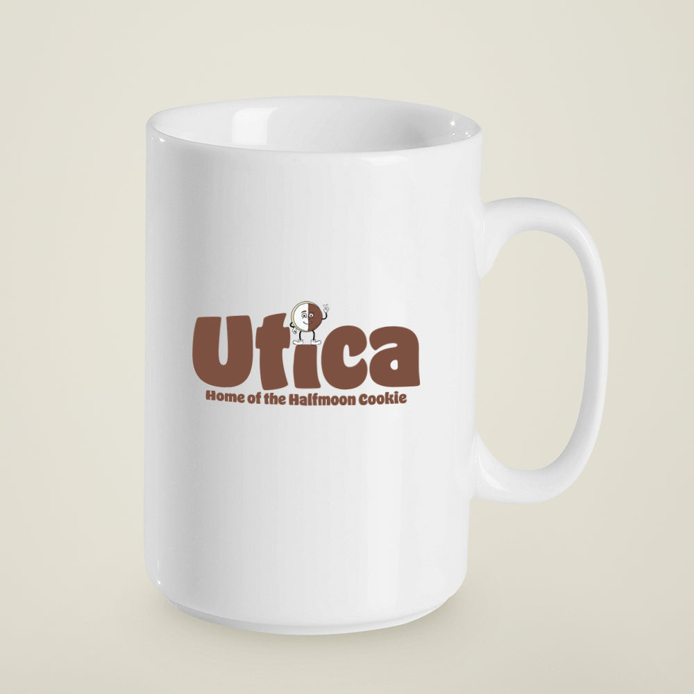 15 oz. Utica New York Halfmoon Cookie Upstate NY Ceramic Mug
