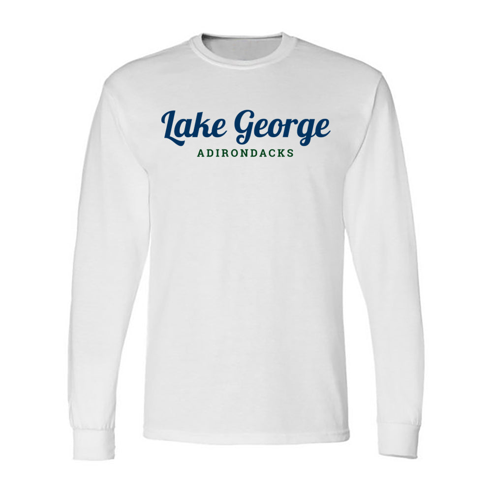 Lake George Classic Script Logo Long Sleeve Graphic Tee Shirt