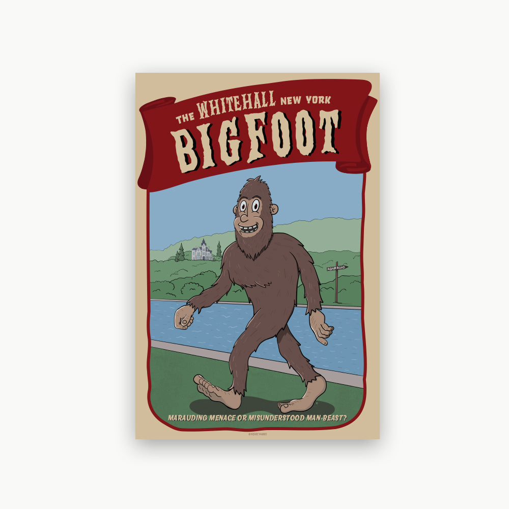 Bigfoot Whitehall NY Cryptid Print - Adirondacks Sasquatch Wall Art