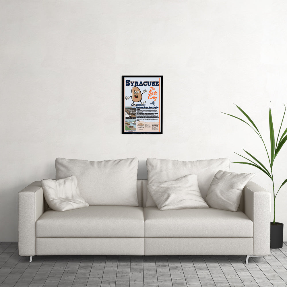 Syracuse Salt City Salt Potatoes History Print - Illustrated Cartoon Wall Art