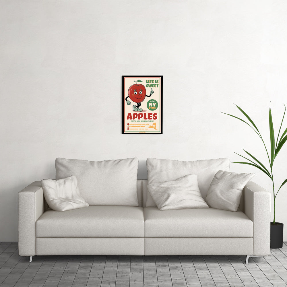 New York State Apples Fun Art Print - NY Wall Art