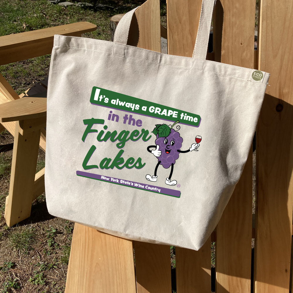Finger Lakes Wine Recycled Cotton Canvas Tote Bag - Finger Lakes Gift Idea and Souvenir (Copy) (Copy)