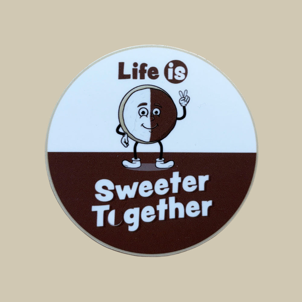 Upstate New York Halfmoon Cookie Sweeter Together Sticker