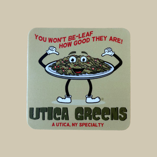 Utica Greens Sticker - Fun Food-Themed Upstate NY Souvenir