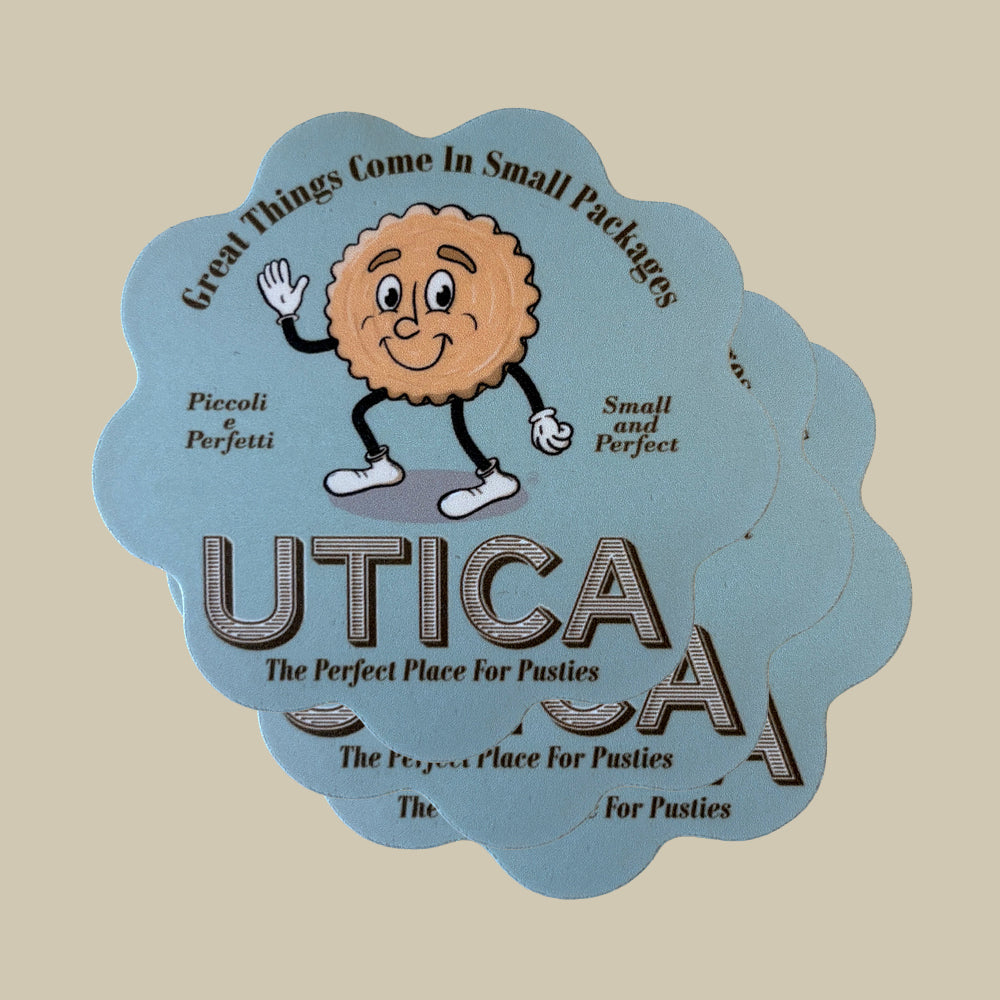 Utica Pusties Pasticciotti Sticker - Fun Food-Themed Upstate NY Souvenir