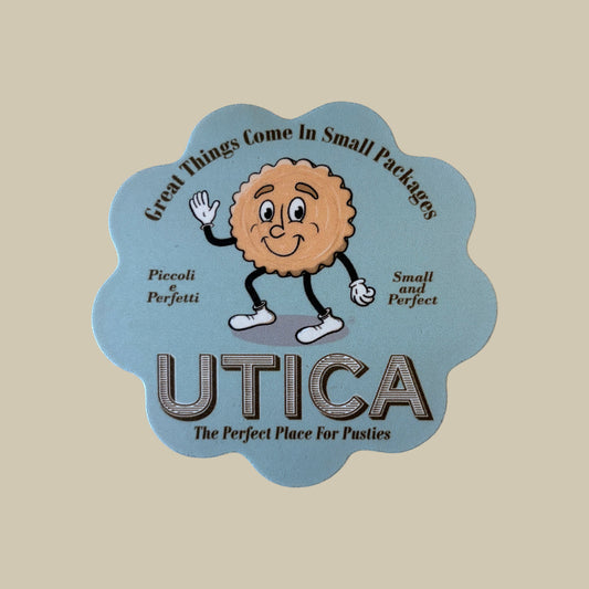 Utica Pusties Pasticciotti Sticker - Fun Food-Themed Upstate NY Souvenir