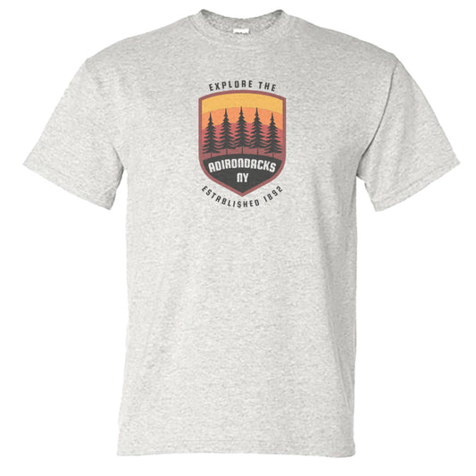 Explore The Adirondacks Badge Logo Design Unisex Tee Shirt
