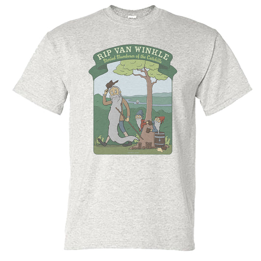Rip Van Winkle Catskills T-Shirt Unisex Vintage-Style Print Short Sleeve Tee