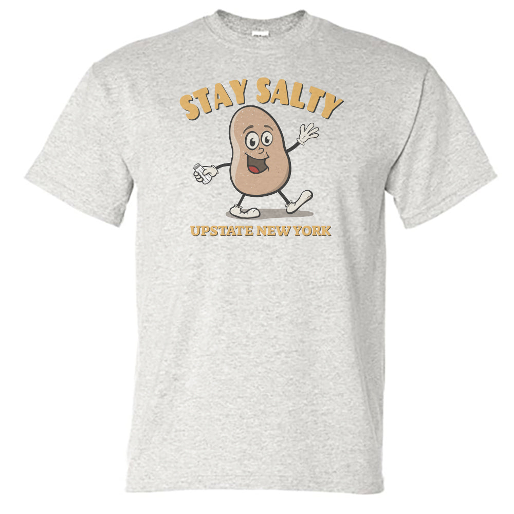 Salt Potatoes Tee Shirt Upstate NY Fun Vintage Design on Unisex T-shirt