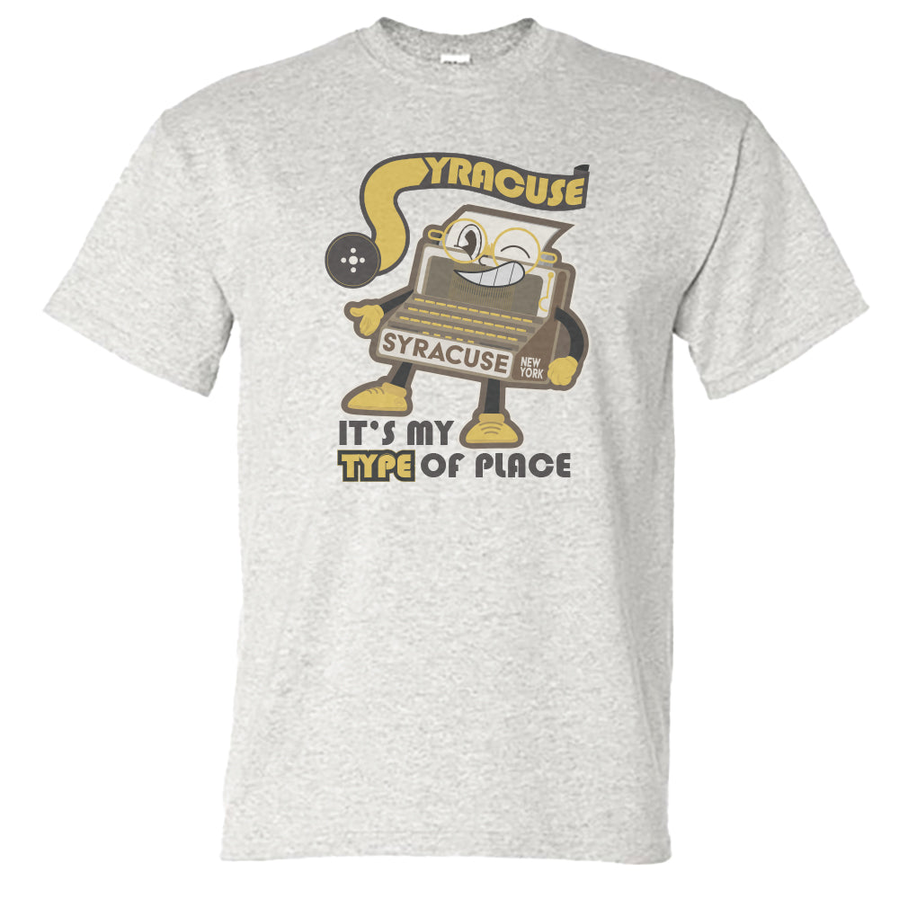 Syracuse History Gift - Typewriter Capital of the World - Upstate New York Character - Unisex Tee Shirt