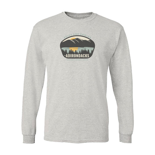 Adirondacks Relax and Unwind Graphic Long Sleeve Tee Shirt