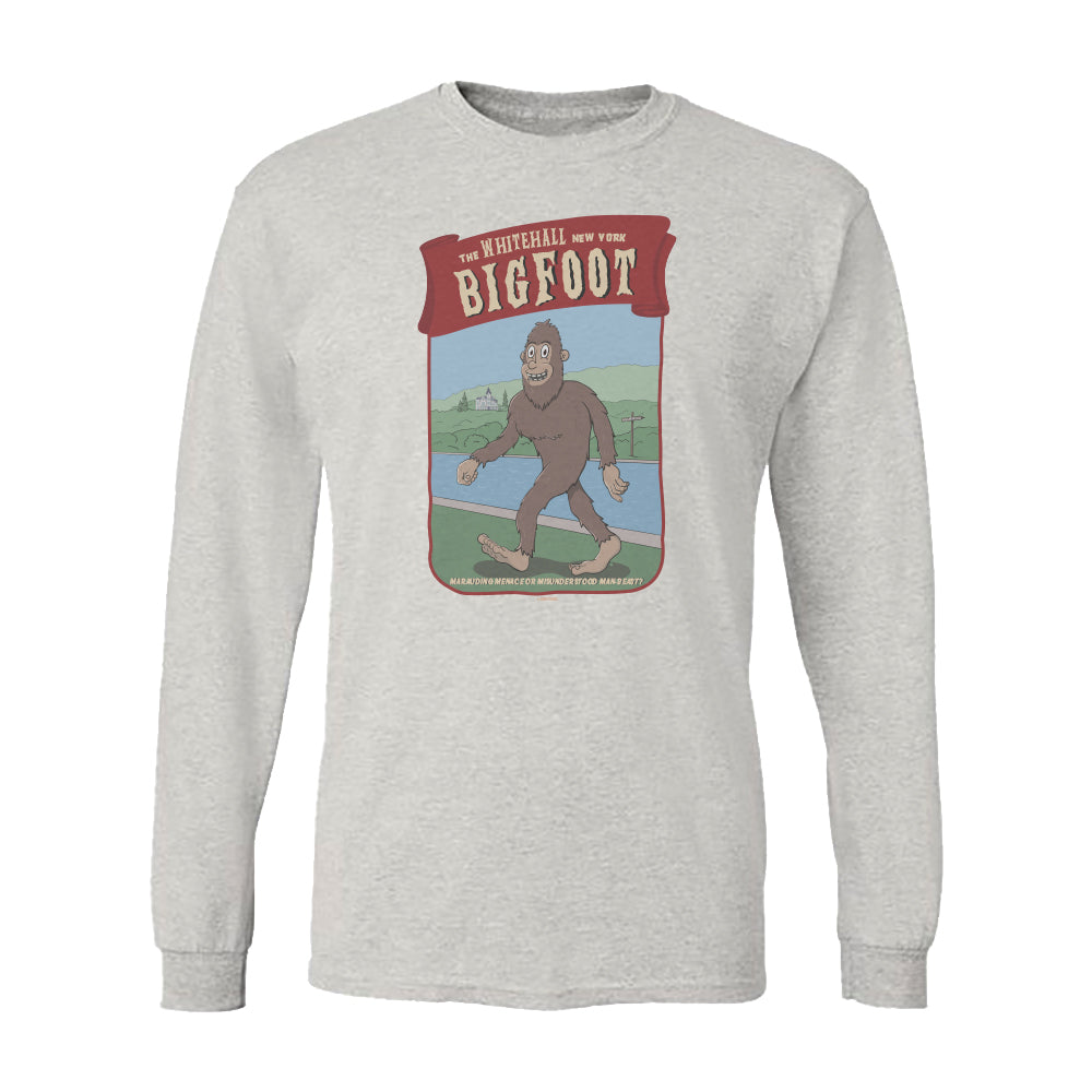 Whitehall NY Bigfoot Cryptid Long Sleeve Tee Shirt - Sasquatch Souvenir