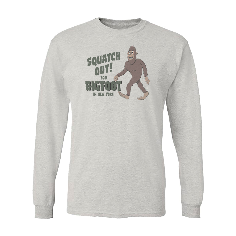 Bigfoot Upstate NY Cryptid Long Sleeve Tee Shirt - Sasquatch Gift and Souvenir