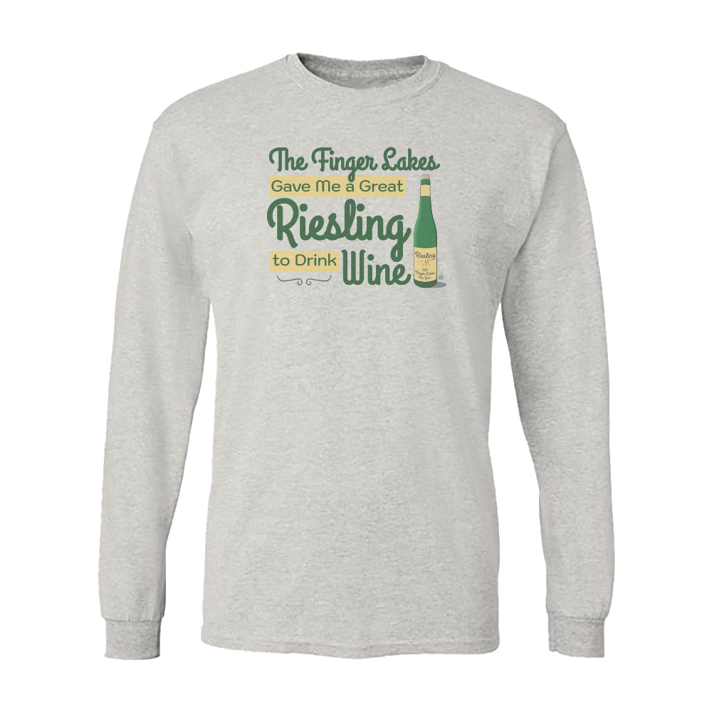 Finger Lakes Wine - Long Sleeve Tee Shirt - Fun Upstate NY Wine Gift Idea