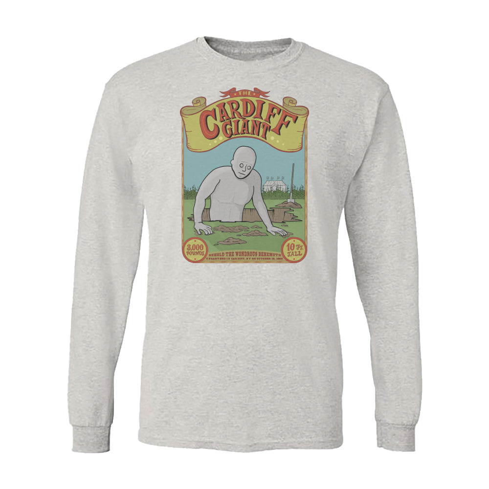 Cardiff Giant Upstate NY Lore Long Sleeve Tee Shirt - Fun History Souvenir