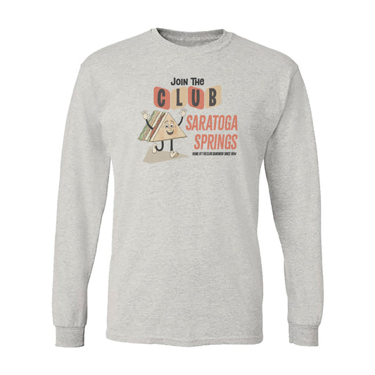 Saratoga Springs Club Sandwich - Long Sleeve Tee Shirt - Fun Upstate NY Gift Idea