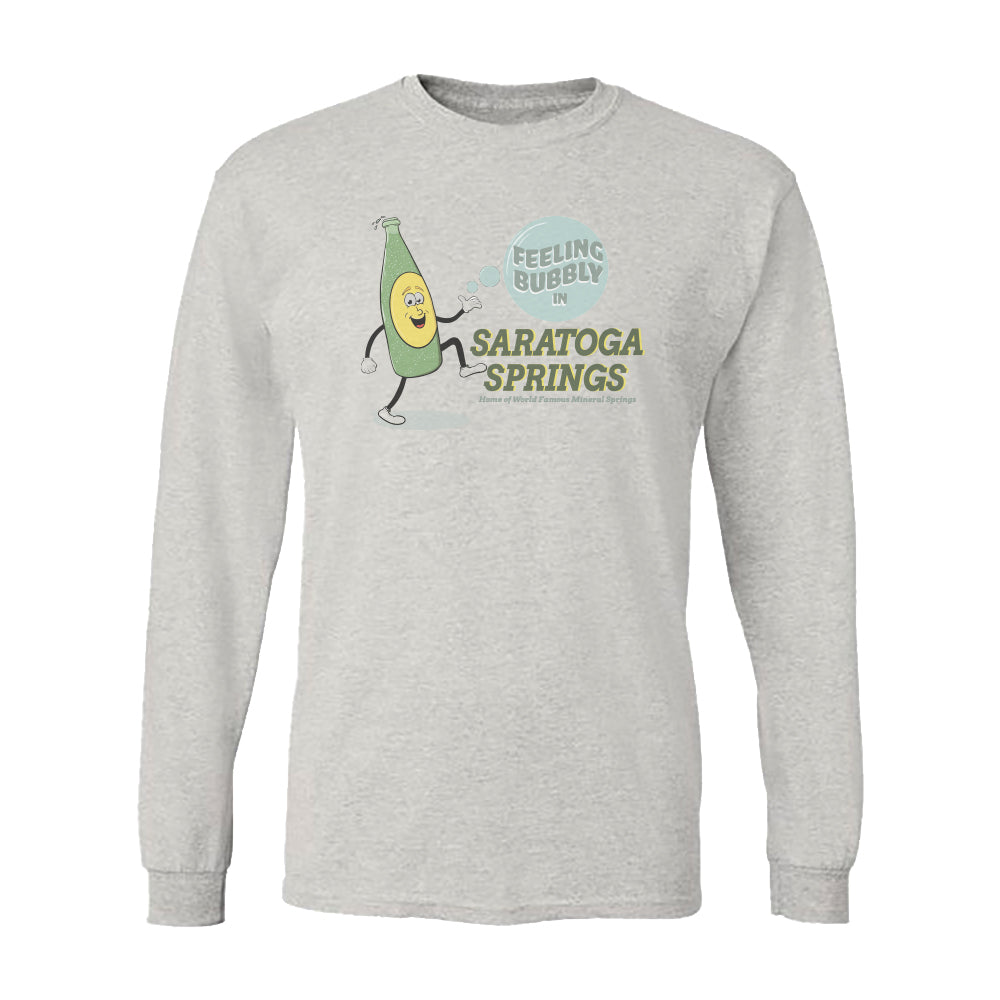 Saratoga Springs Mineral Springs - Long Sleeve Tee Shirt - Fun Upstate NY Gift Idea