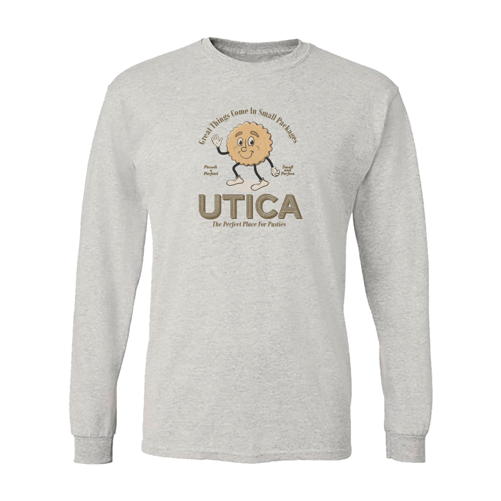 Utica Pusties Long Sleeve Tee Shirt With Fun Retro Illustration