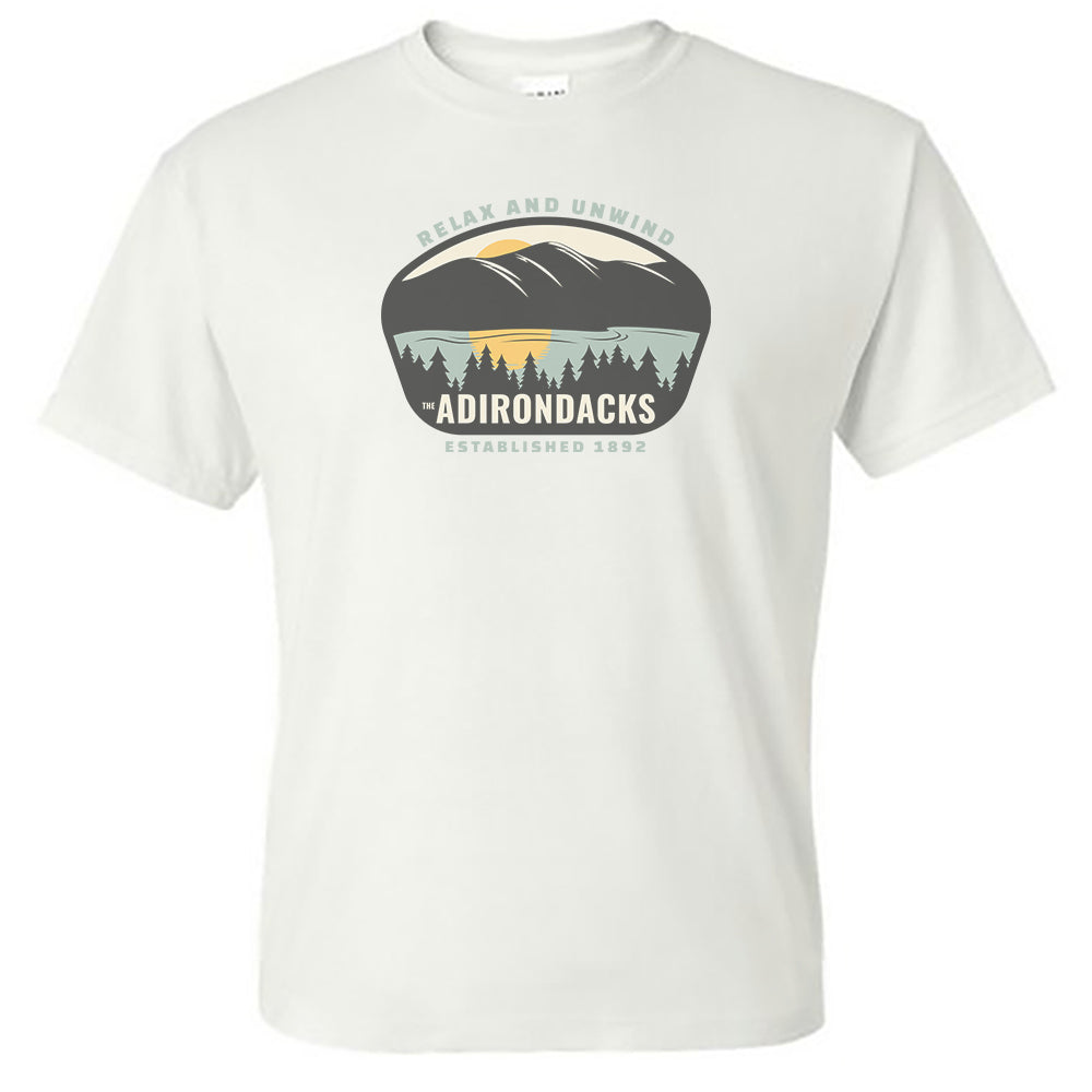 Relax and Unwind Adirondacks Themed Unisex Graphic Tee Shirt
