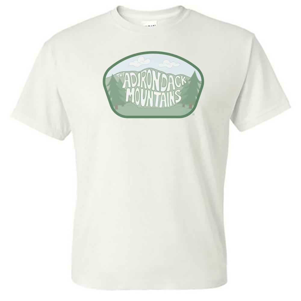 Adirondack Mountains Retro Lettering Tee Shirt - Adirondacks Gift and Souvenir