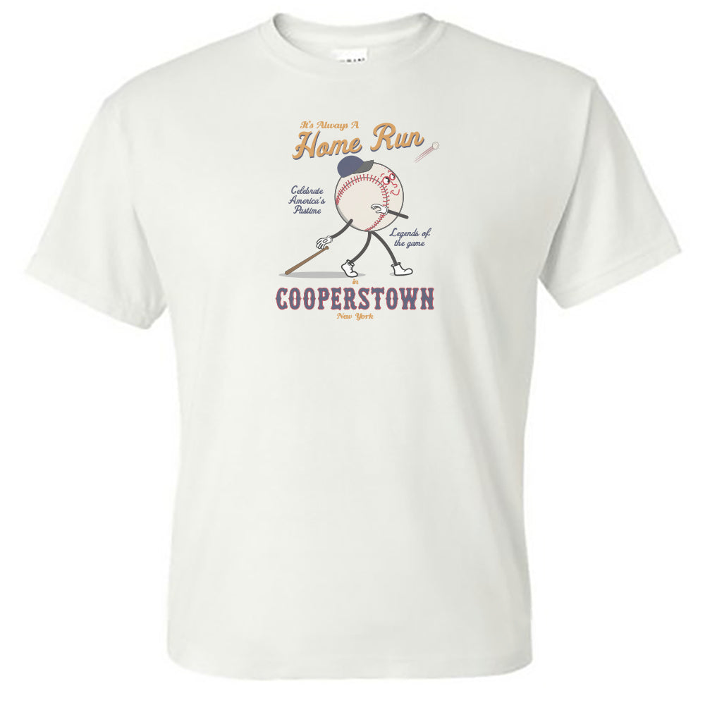 Fun Baseball Themed Cooperstown New York Retro Design Unisex Tee Shirt