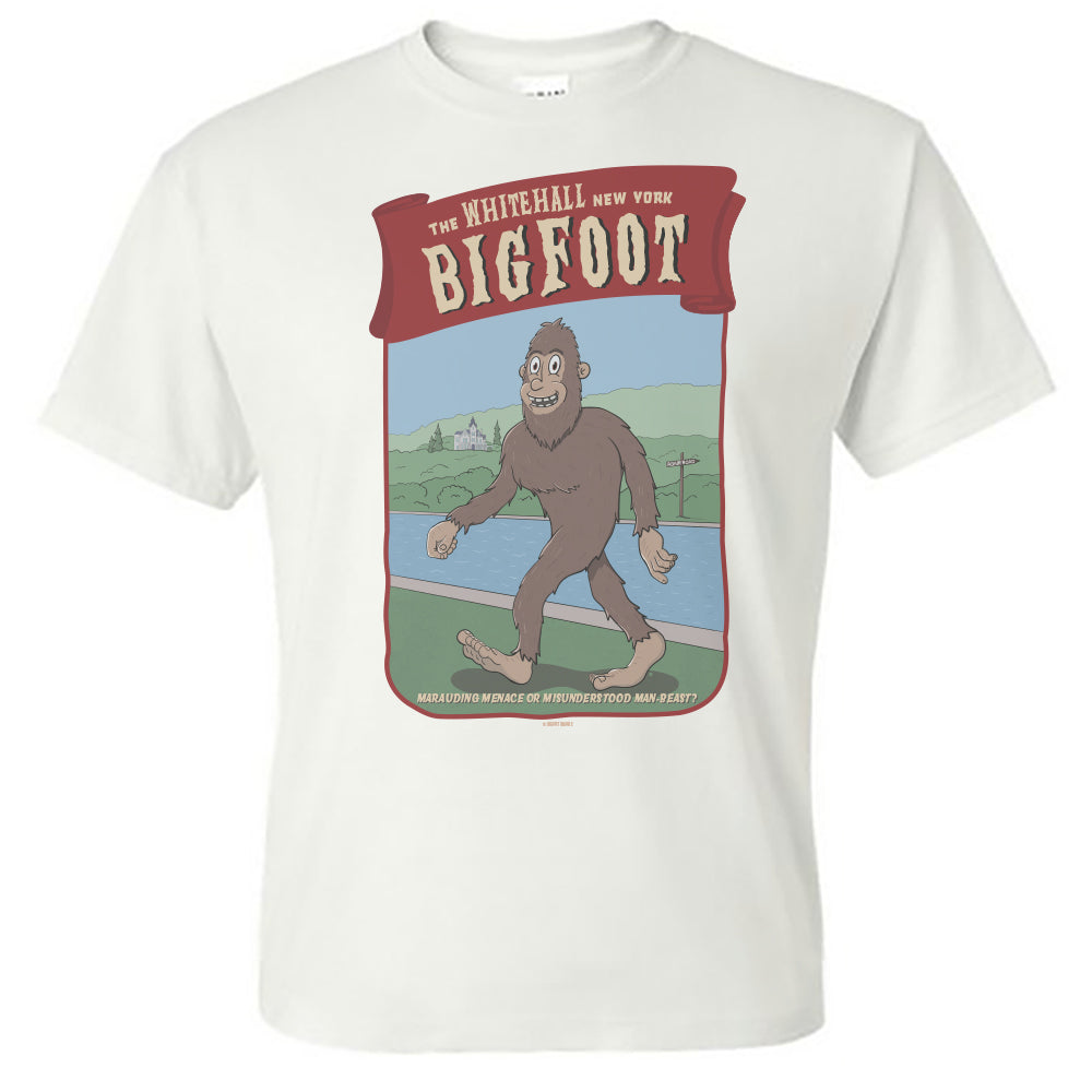 Bigfoot of Whitehall New York T-Shirt Unisex Vintage-Style Print Short Sleeve Tee