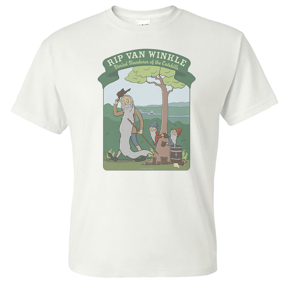 Rip Van Winkle Catskills T-Shirt Unisex Vintage-Style Print Short Sleeve Tee