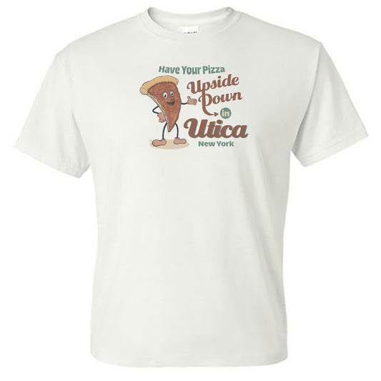 Utica Upside Down Pizza Tee Shirt - Upstate New York Gift Idea - Unisex T-Shirt
