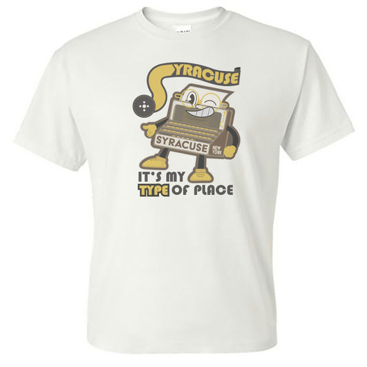 Syracuse History Gift - Typewriter Capital of the World - Upstate New York Character - Unisex Tee Shirt