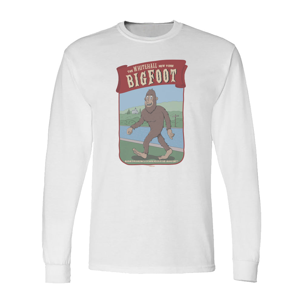Whitehall NY Bigfoot Cryptid Long Sleeve Tee Shirt - Sasquatch Souvenir