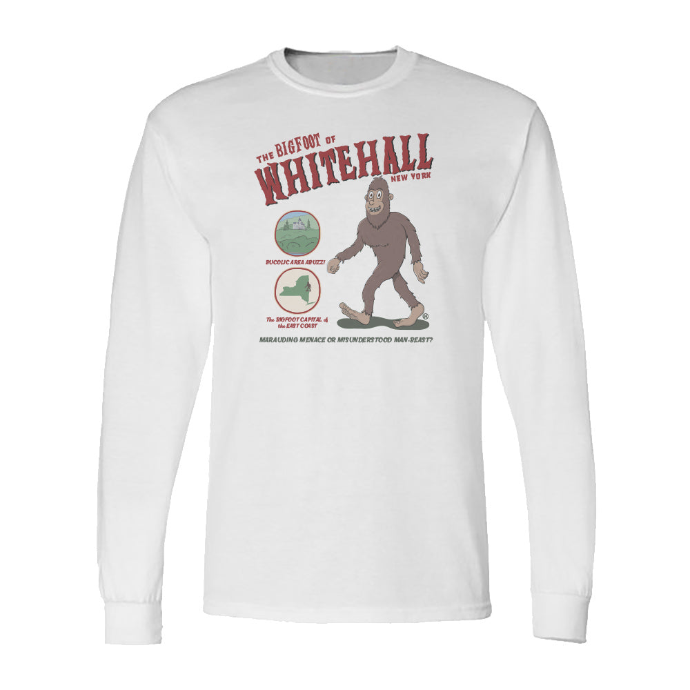 Bigfoot Cryptid Long Sleeve Tee Shirt - Whitehall Sasquatch Gift and Souvenir