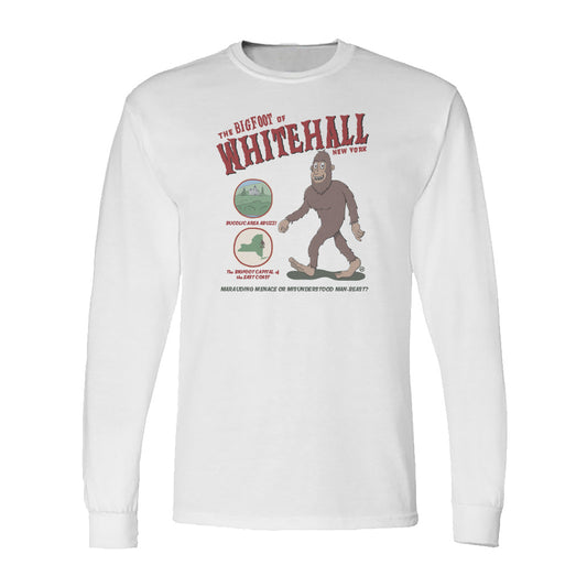 Bigfoot Cryptid Long Sleeve Tee Shirt - Whitehall Sasquatch Gift and Souvenir