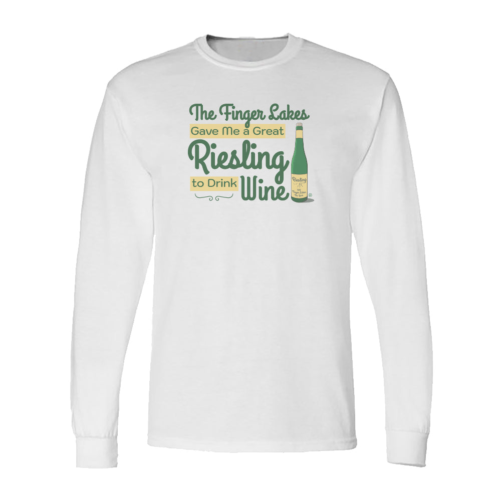 Finger Lakes Wine - Long Sleeve Tee Shirt - Fun Upstate NY Wine Gift Idea