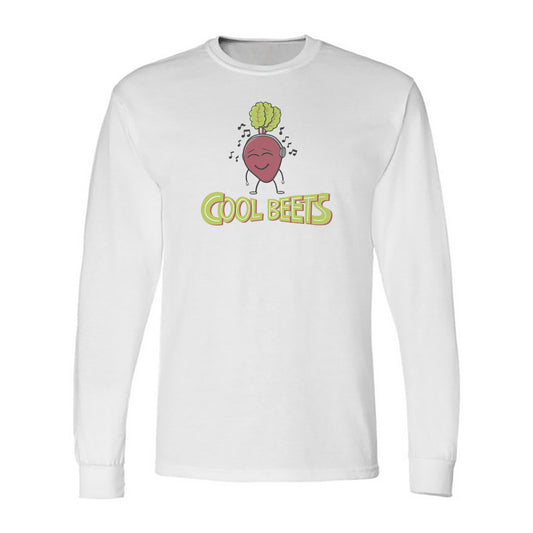 Cool Beets Gardening Themed Vintage Style Print Long Sleeve Tee Shirt