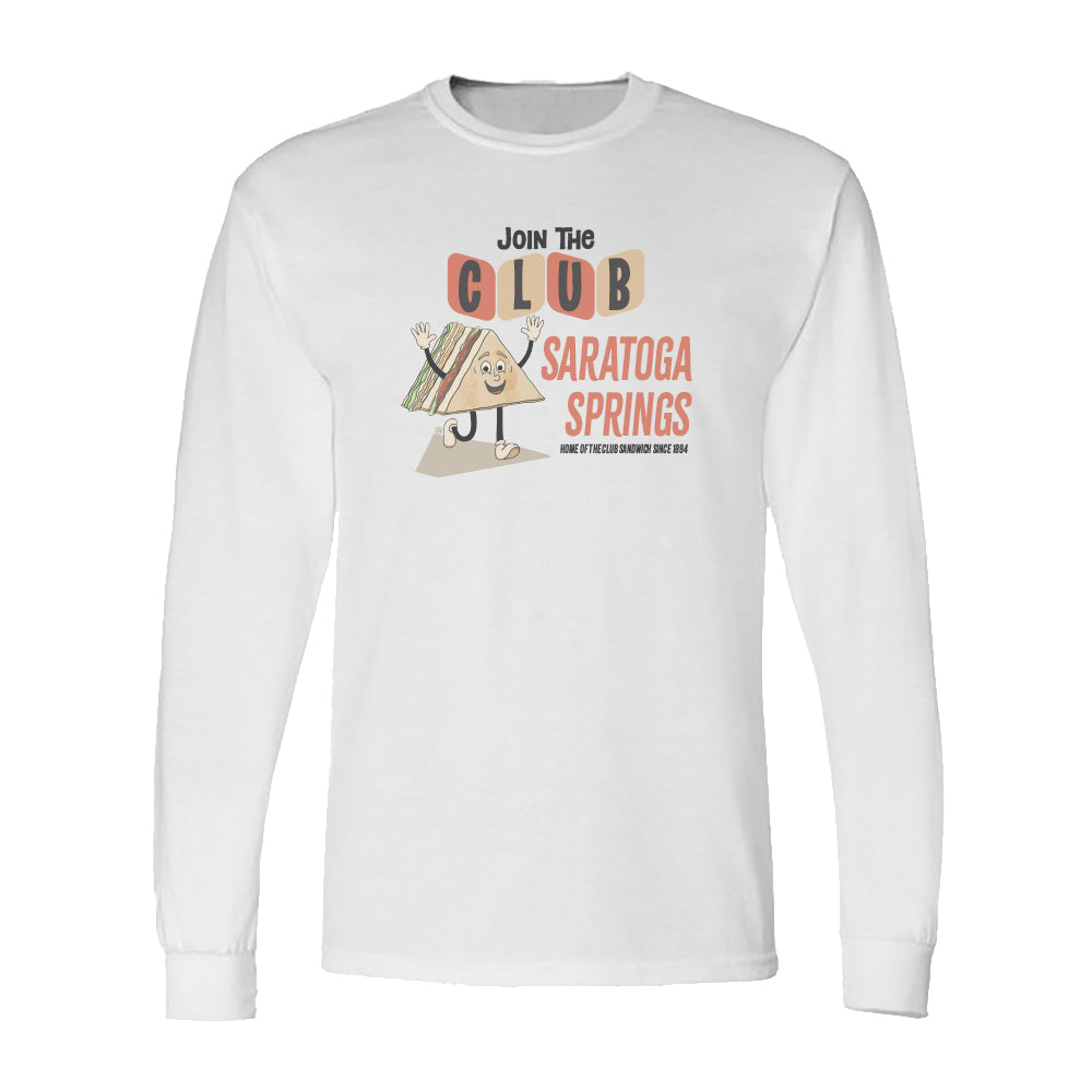Saratoga Springs Club Sandwich - Long Sleeve Tee Shirt - Fun Upstate NY Gift Idea