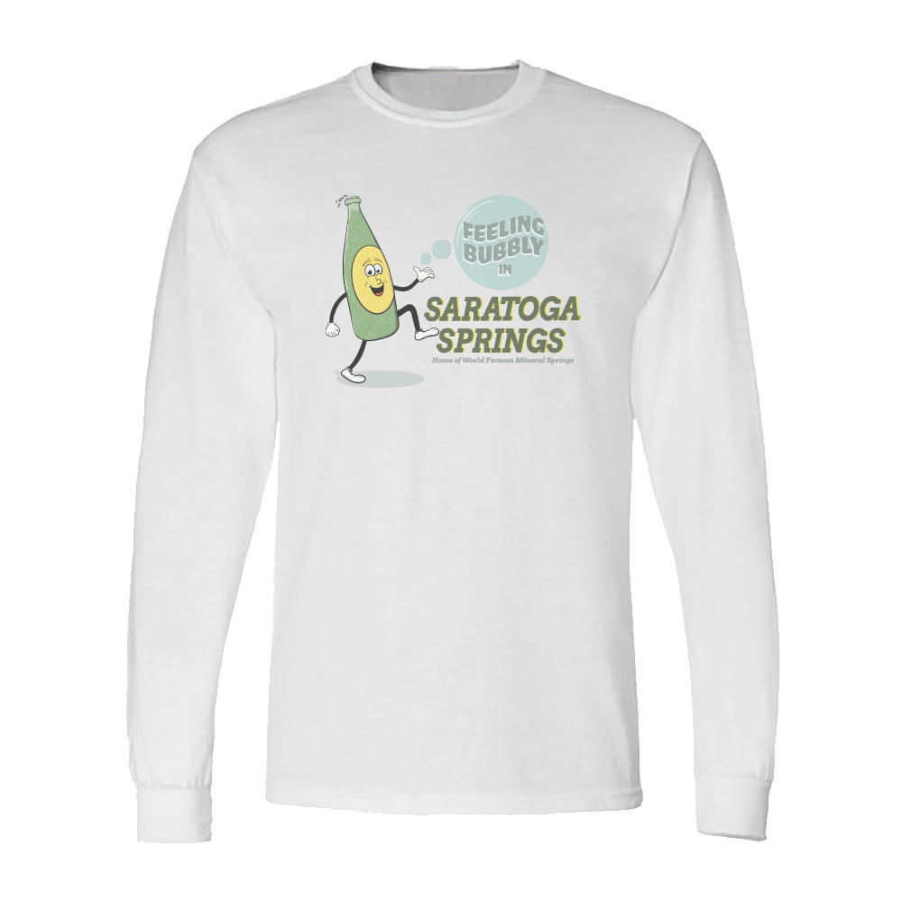 Saratoga Springs Mineral Springs - Long Sleeve Tee Shirt - Fun Upstate NY Gift Idea