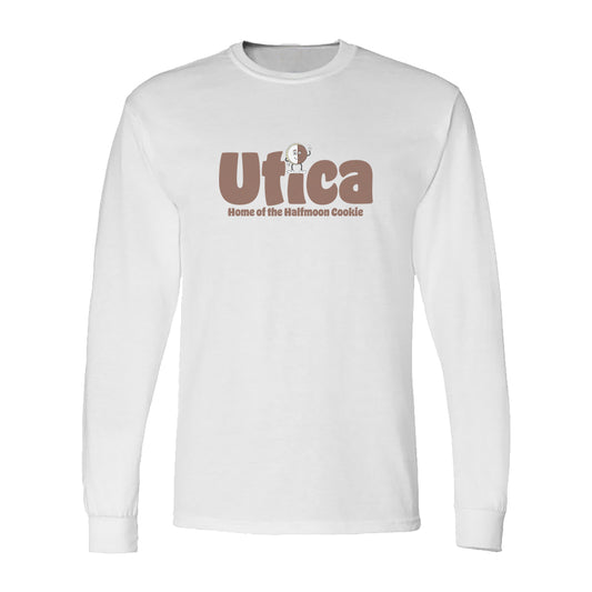 Utica NY Halfmoon Cookie Long Sleeve Tee Shirt - Upstate NY Gift and Souvenir