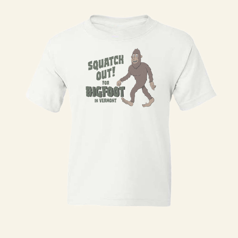 Kids Vermont Bigfoot Youth Tee Shirt - VT Sasquatch - Cryptids Gift Idea