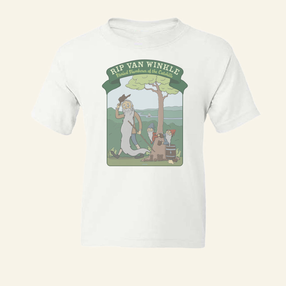 Kids Rip Van Winkle Catskills New York Youth Tee Shirt - Hudson Valley Gift and Souvenir Idea