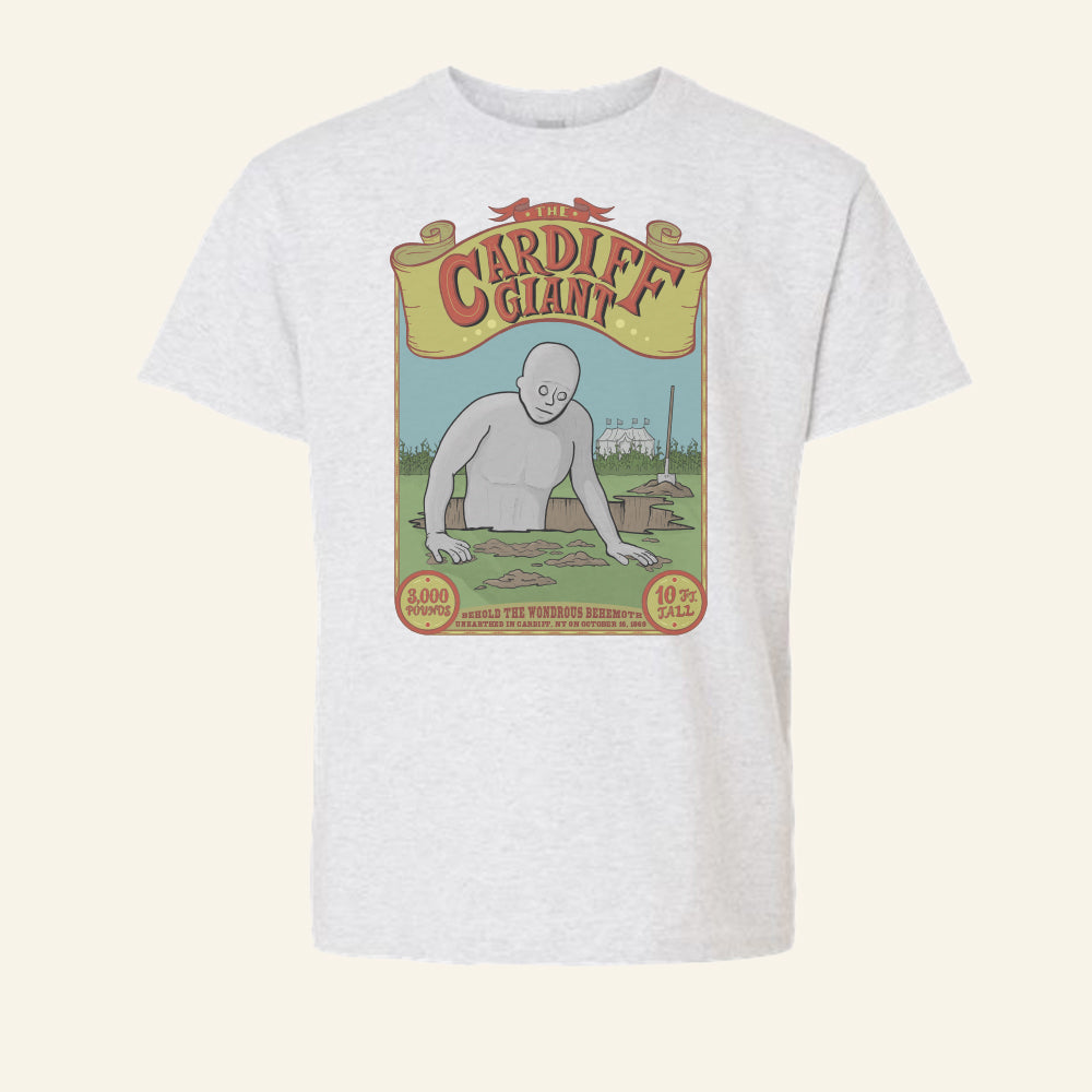 Kids Cardiff Giant New York Legend Youth Tee Shirt - Fun Upstate NY Gift Idea