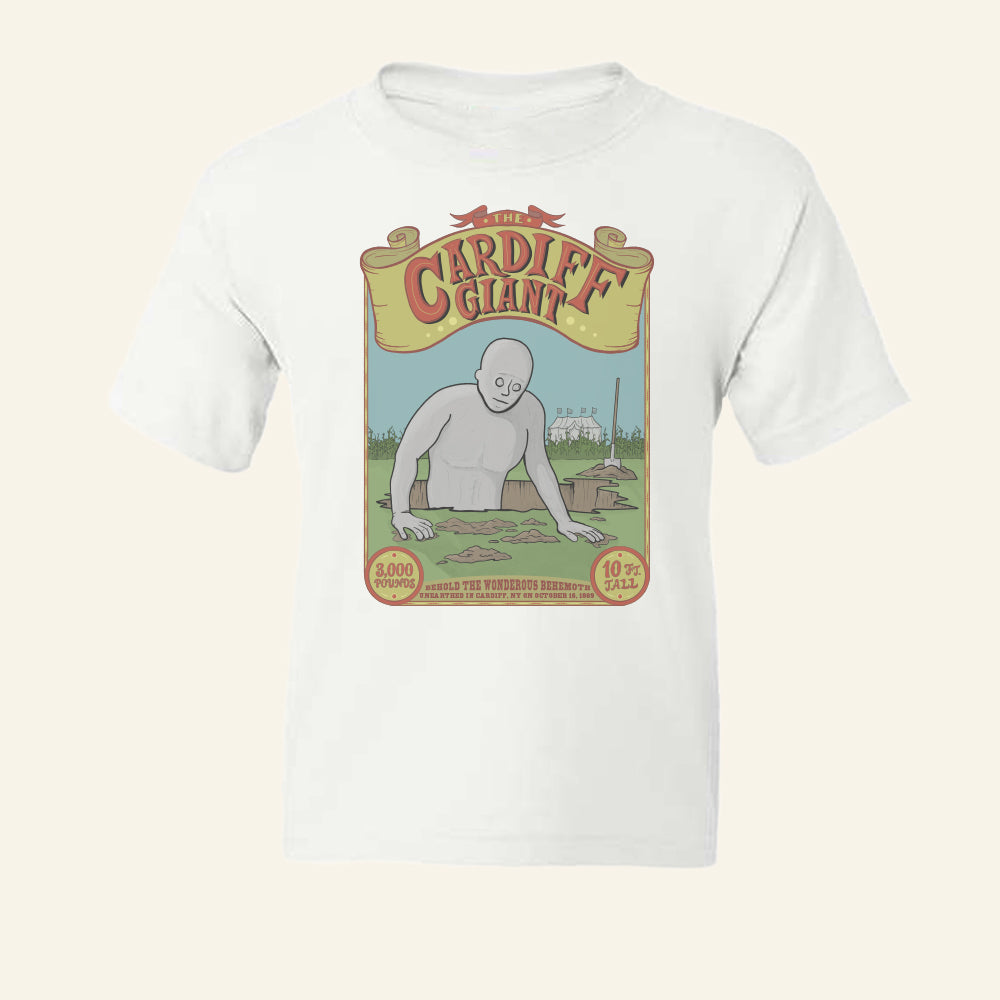 Kids Cardiff Giant New York Legend Youth Tee Shirt - Fun Upstate NY Gift Idea