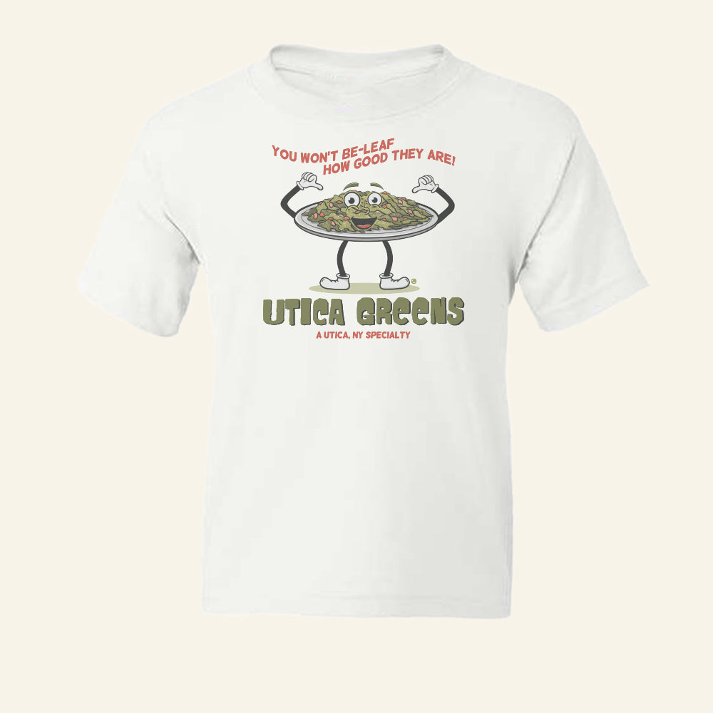 Utica Greens Souvenir - Youth Tee Shirt - Upstate NY Food Gift Idea