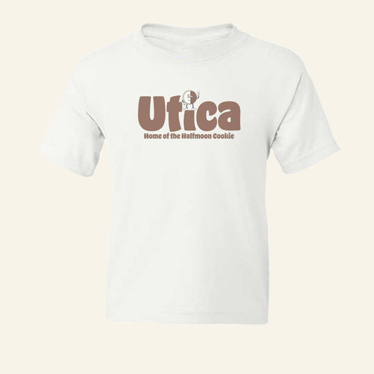 Fun Kids Utica Halfmoon Cookie Youth Tee Shirt - Upstate NY Souvenir and Gift Idea