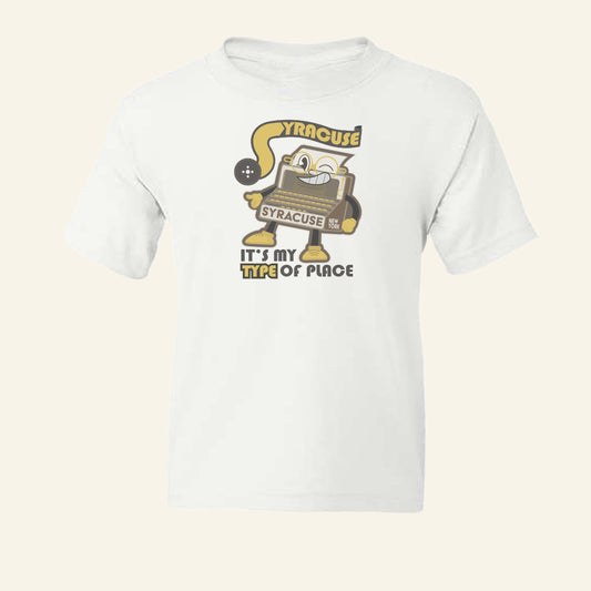 Syracuse New York History Gift - Youth Tee Shirt - Typewriter Capital of the World
